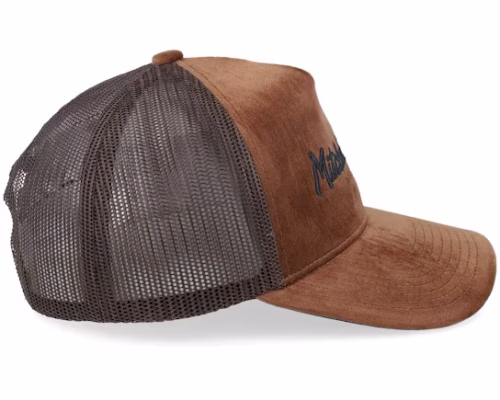 Velvet Pinscript Brown Trucker - Mitchell & Ness