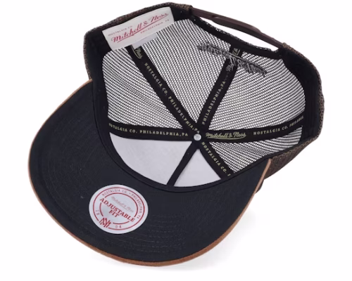 Velvet Pinscript Brown Trucker - Mitchell & Ness