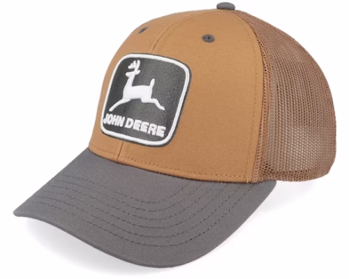 Vintage Raised Embroidery BlackBrown - John Deere