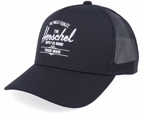 Whaler Tall Mesh Cap Black A-Frame Trucker - Herschel