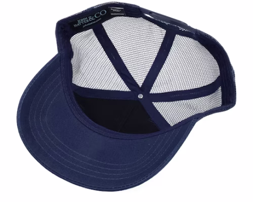 Why So Serious Aluminium Plate Navy Blue A-Frame Trucker - John Hatter & Co