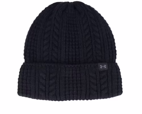 Women Halftime Cable Knit Beanie Black Cuff - Under Armour