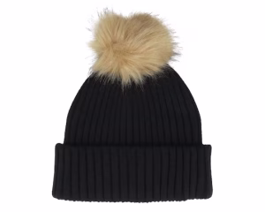 Womens Beanie Pia 42 Mix Black Pom - MJM Hats
