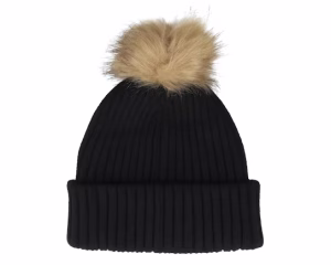 Womens Beanie Pia 42 Mix Black Pom - MJM Hats