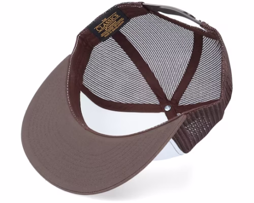 Classic White Front/Brown Trucker - Yupoong