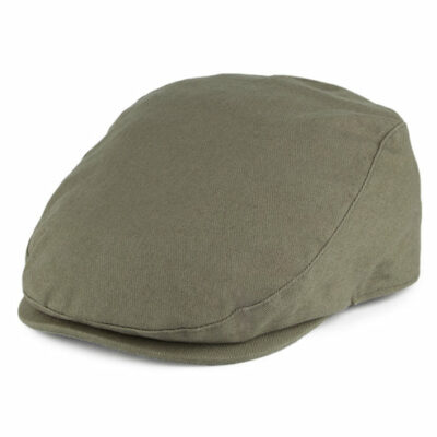 Finnean Cotton Flat Cap - Olive