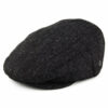 Herringbone Dunvegan Flat Cap - Black-Charcoal