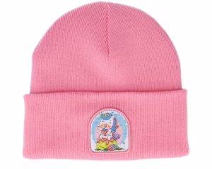 Kids Strawberry Unicorn Patch Pink Beanie
