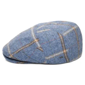Lou Plaid Wool Flat Cap - Blue-Multi