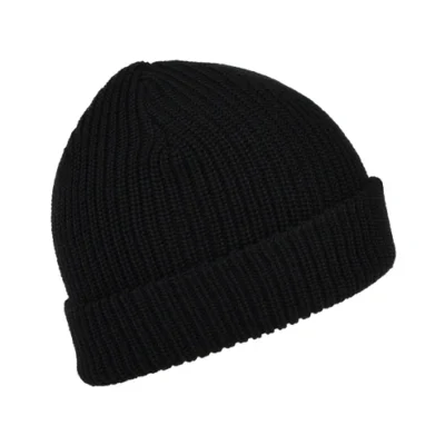 Recycled Fisherman Beanie Hat - Black