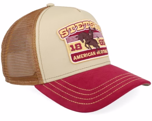 Rodeo BeigeWine A-Frame Trucker