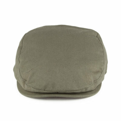 Finnean Cotton Flat Cap - Olive