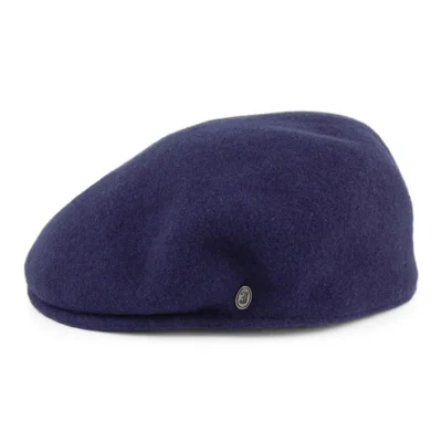 Classic Wool Flat Cap - Navy Blue