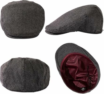 Wool Tweed Newsboy Flat Cap for Men