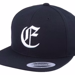 E Letter 3D Black Baseball Cap