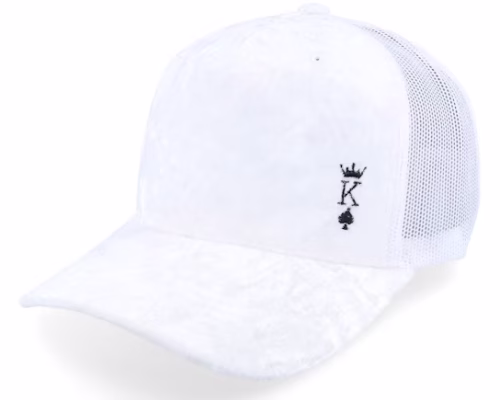 Poker King Crown Velvet White A-frame Trucker