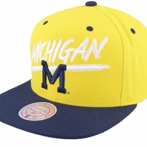 Michigan Wolverines Transcript Yellow/Navy Baseball Cap