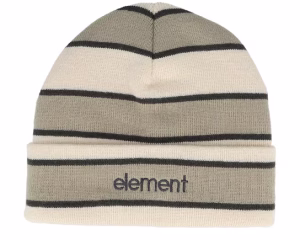 Kids Mid Lowcase Beanie Stripe Oat Milk Cuff