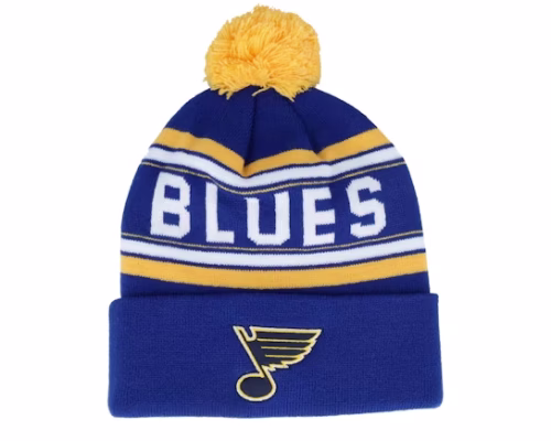 Kids St. Louis Blues Jacquard Cuff Beanie BlueYellow Pom