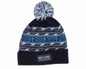 Kids Pure Surf Polar Beanie Navy Pom