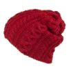 Wool Oversized Beanie Hat - Red