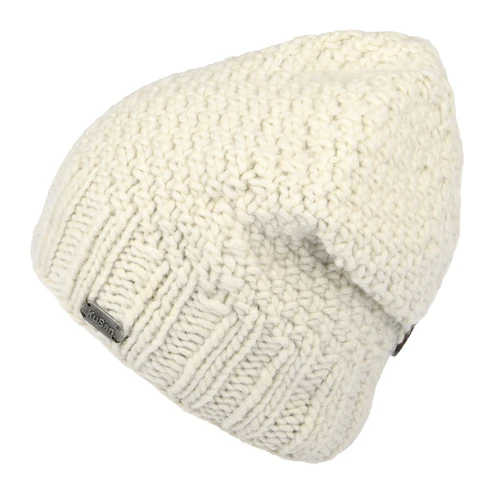 Button Down Beanie Hat - Oatmeal