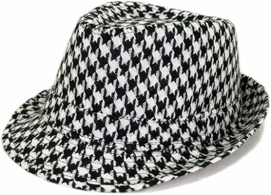 Unisex Classic Houndstooth Fedora Hat