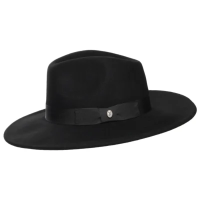 The Author Wide Brim Fedora Hat - Black