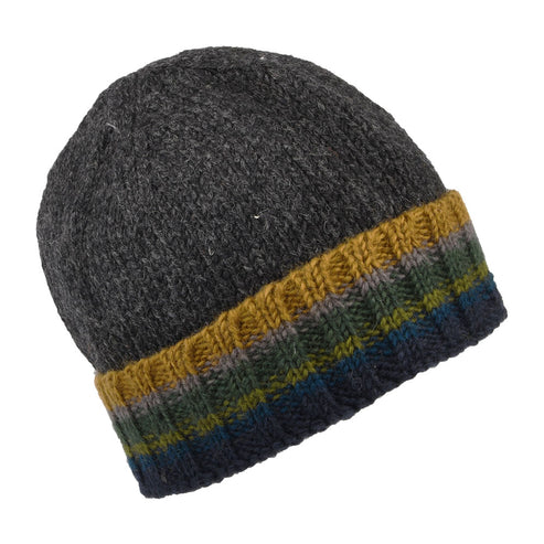 Cuff Knit Beanie Hat - Charcoal