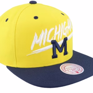 Michigan Wolverines Transcript Yellow/Navy Baseball Cap