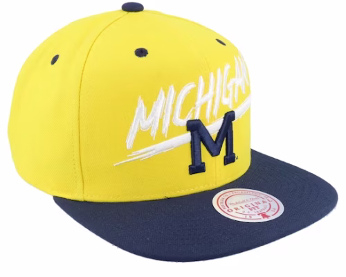 Michigan Wolverines Transcript Yellow/Navy Baseball Cap
