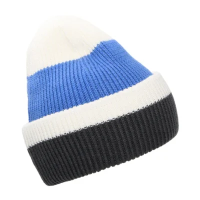 Ardem Beanie Hat - Blue-White-Charcoal