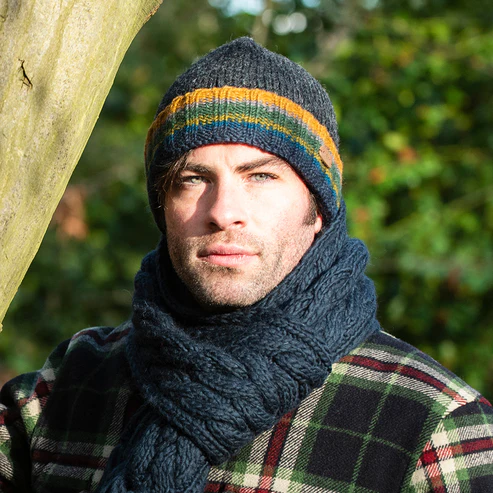 Cuff Knit Beanie Hat - Charcoal