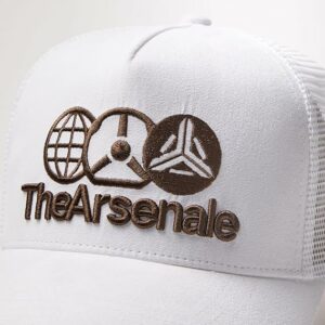 Trucker Cap White Brown Velvet