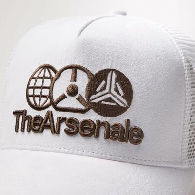 Trucker Cap White Brown Velvet