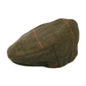 Herringbone Flat Cap - Olive-Multi