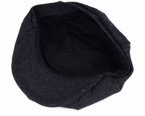 Charcoal Marl Melton Wool Baker Boy Flat Cap