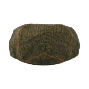 Herringbone Flat Cap - Olive-Multi