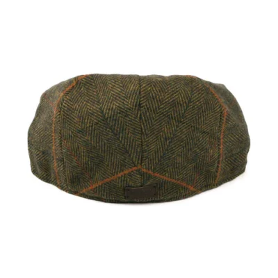 Herringbone Flat Cap - Olive-Multi