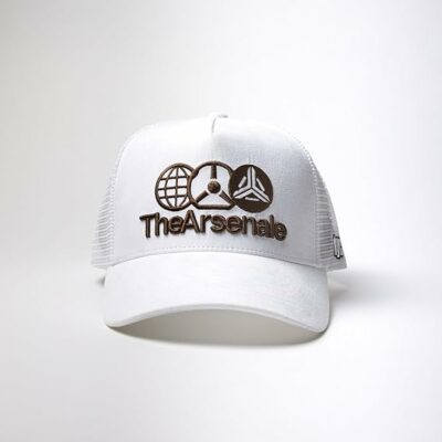 Trucker Cap White Brown Velvet