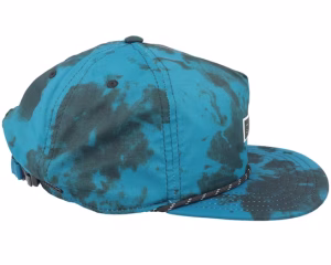 The Pontoon Roomy Teal Tie Dye Baseball Cap