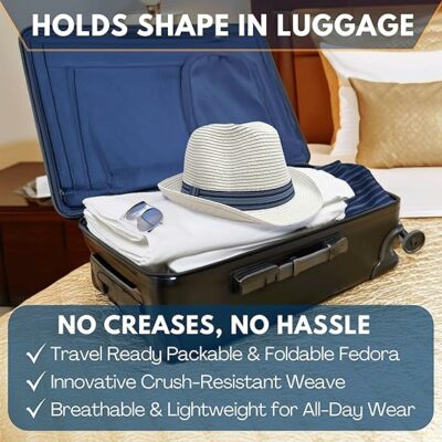 Summer Short Brim Packable Fedora Hat
