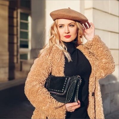 French Wool Beret Hat Khaki