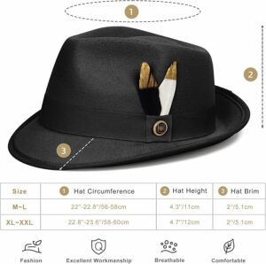 FADACHY Fedora Hats for Men & Women