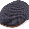 Broker 32 Wool Mix Blue Check Flat Cap