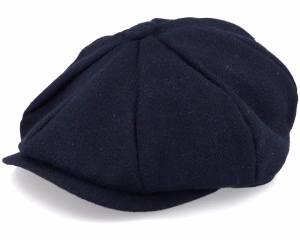 Navy Heringbone Heritage Bakerboy Flat Cap