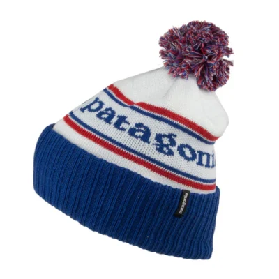 Park Stripe Powder Town Bobble Hat - White-Blue