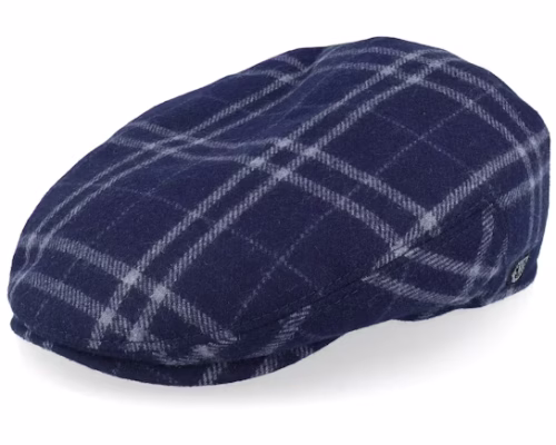 Carl Sr. Tartan Check Blue Flat Cap