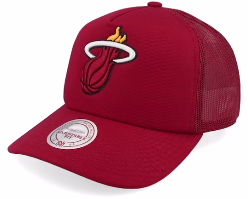 Miami Heat Evergreen Red A-frame Trucker