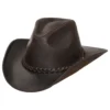 Buffalo Leather Cowboy Hat Chocolate